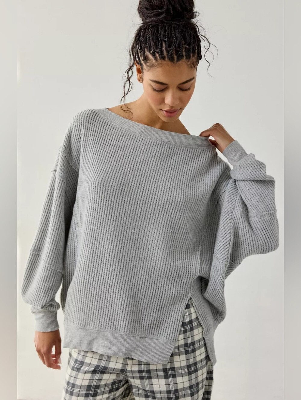 🪷NWT Urban Outfitters Out From Under Homebody Waffle Knit Oversized Top